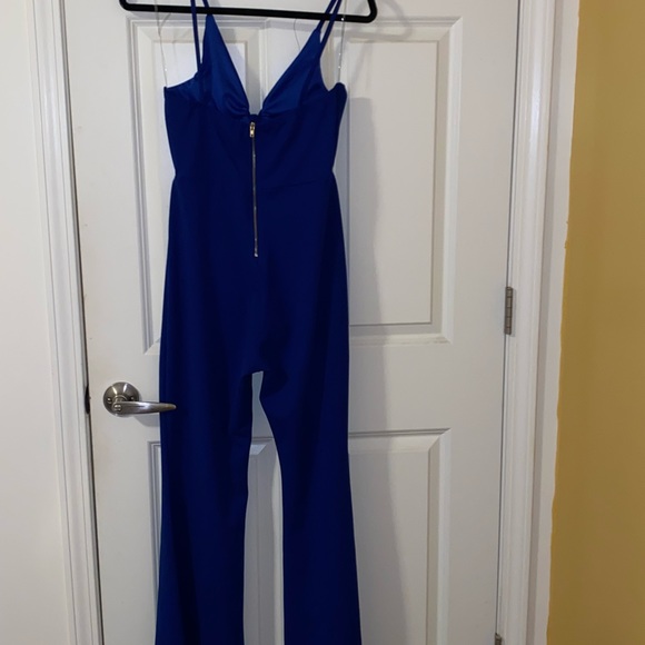 Cobalt blue jumpsuit tie in the front size L - Picture 2 of 2